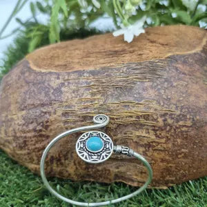 Turquoise Crystal Silver Plated Adjustable Bracelet