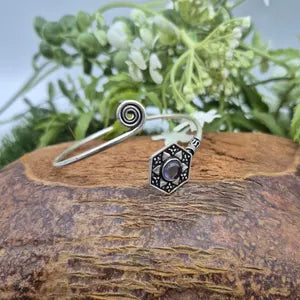 Amethyst Silver Plated Adjustable Bracelet for Women