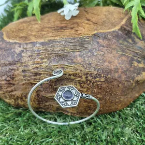 Amethyst Silver Plated Adjustable Bracelet for Women