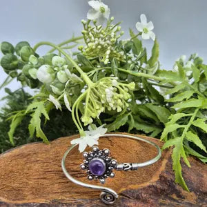 Amethyst Silver Plated Adjustable Bracelet for Women
