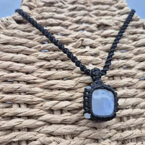 Moonstone Handmade Wrapped Macrame Necklace - Healing Stone