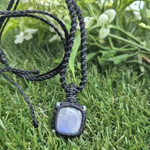 Moonstone Handmade Wrapped Macrame Necklace - Healing Stone