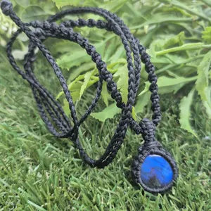 Labradorite Macrame Pendant Necklace