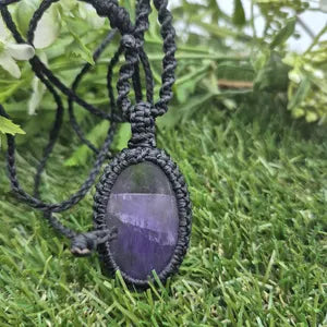 Amethyst Macrame Pendant Necklace – Serenity & Spiritual Balance