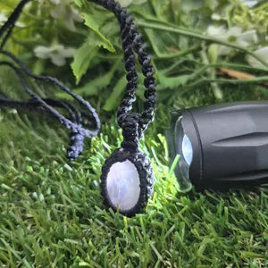 Rose Quartz Crystal Macrame Necklace - Love & Emotional Healing