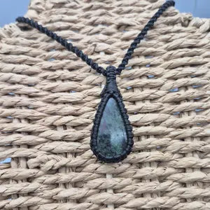 Ruby Zoisite Crystal Macrame Necklace