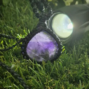 Amethyst Macrame Pendant Necklace – Serenity & Spiritual Balance