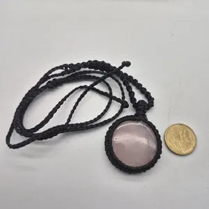 Rose Quartz Crystal Macrame Necklace - Love & Emotional Healing