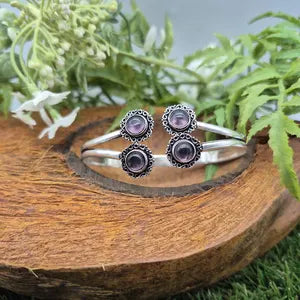 Amethyst Statement Silver Plated Bracelet for Women
