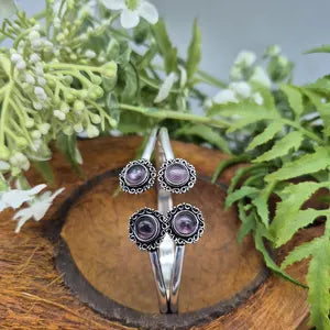 Amethyst Statement Silver Plated Bracelet for Women