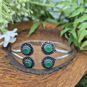 Green Aventurine Silver Plated Bracelet for Women