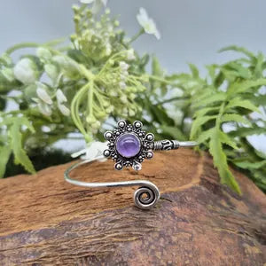 Amethyst Silver Plated Adjustable Bracelet for Women