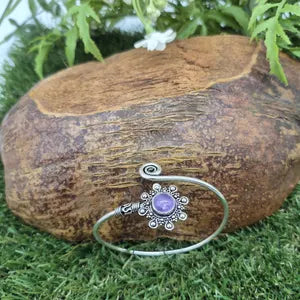 Amethyst Silver Plated Adjustable Bracelet for Women