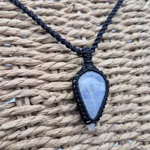 Moonstone Handmade Wrapped Macrame Necklace - Healing Stone