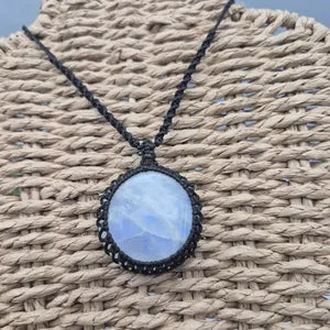 Moonstone Handmade Wrapped Macrame Necklace - Healing Stone