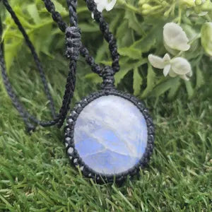 Moonstone Handmade Wrapped Macrame Necklace - Healing Stone