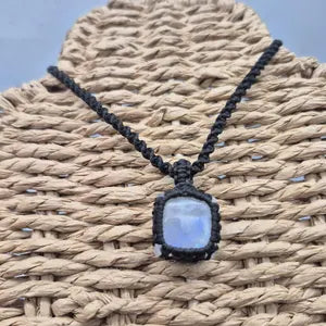 Moonstone Handmade Wrapped Macrame Necklace - Healing Stone