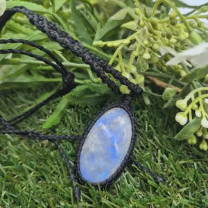 Moonstone Handmade Wrapped Macrame Necklace - Healing Stone