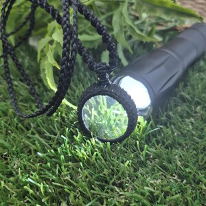 Handmade Clear Quartz Macrame Necklace: Crystal Healing Jewelry