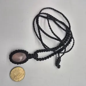 Rose Quartz Crystal Macrame Necklace - Love & Emotional Healing
