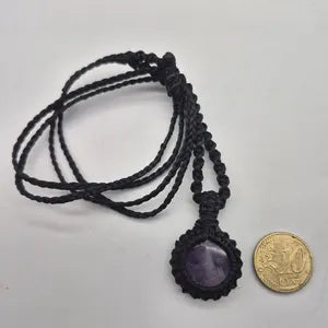 Amethyst Macrame Pendant Necklace – Serenity & Spiritual Balance