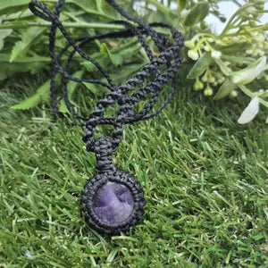 Amethyst Macrame Pendant Necklace – Serenity & Spiritual Balance