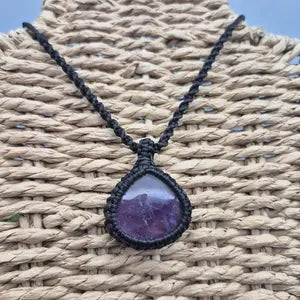 Amethyst Macrame Pendant Necklace – Serenity & Spiritual Balance