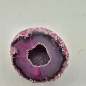 Pink Agate with Amethyst Geode – Natural Crystal, Collector’s Mineral