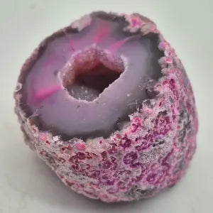Pink Agate with Amethyst Geode – Natural Crystal, Collector’s Mineral