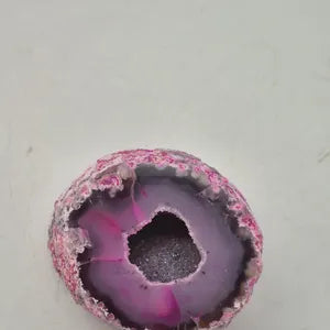 Pink Agate with Amethyst Geode – Natural Crystal, Collector’s Mineral