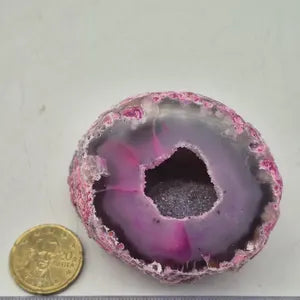 Pink Agate with Amethyst Geode – Natural Crystal, Collector’s Mineral