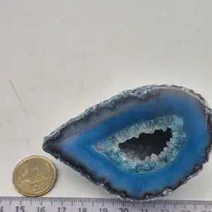 Blue Agate with Quartz Geode – Natural Crystal Specimen