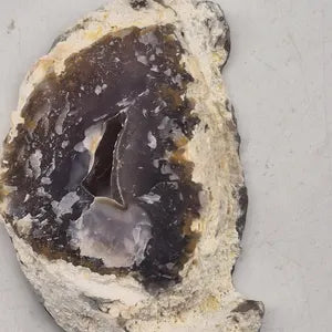 Moss Agate Boytroidal Crystal with Calcite Geode