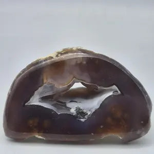 Moss Agate Boytroidal Crystal with Calcite Geode