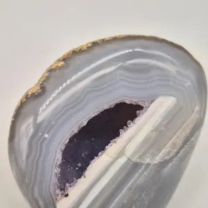 Lace Agate with Amethyst Geode – Natural Crystal Specimen