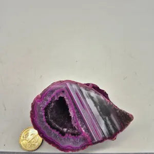 Pink Agate with Amethyst Geode – Natural Crystal, Collector’s Mineral
