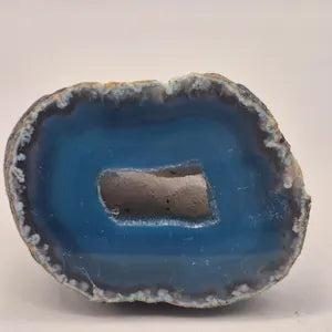 blue agate geode with quartz