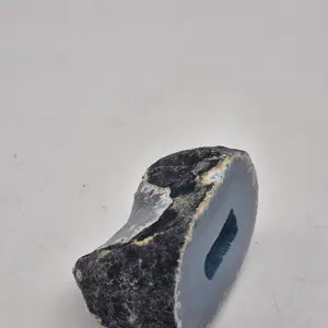 Blue Agate with Quartz Geode – Natural Crystal Specimen