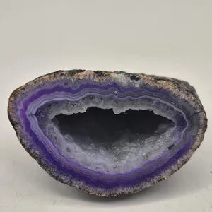 Purple Agate with Quartz Geode – Natural Crystal Specimen