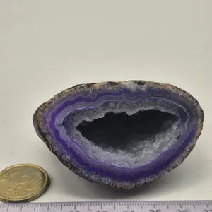 Purple Agate with Quartz Geode – Natural Crystal Specimen