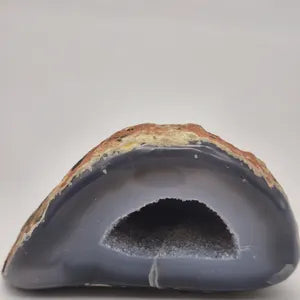 Blue Lace Agate with Quartz Geode – Natural Crystal Specimen