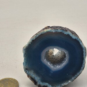 Blue Agate with Quartz Geode – Natural Crystal Specimen