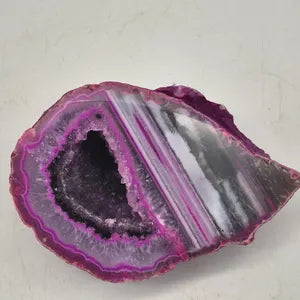 Pink Agate with Amethyst Geode – Natural Crystal, Collector’s Mineral