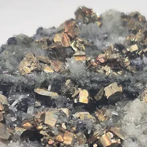 Galena Chalcopyrite Calcite Pyrite Cluster | Bulgarian Mineral Specimen