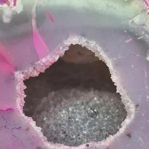 Pink Agate with Amethyst Geode – Natural Crystal, Collector’s Mineral