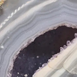 Lace Agate with Amethyst Geode – Natural Crystal Specimen