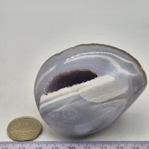 Lace Agate with Amethyst Geode – Natural Crystal Specimen