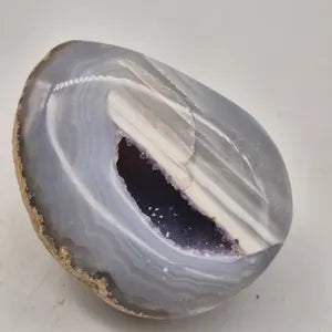 Lace Agate with Amethyst Geode – Natural Crystal Specimen