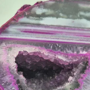 Pink Agate with Amethyst Geode – Natural Crystal, Collector’s Mineral