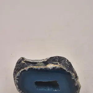 Blue Agate with Quartz Geode – Natural Crystal Specimen